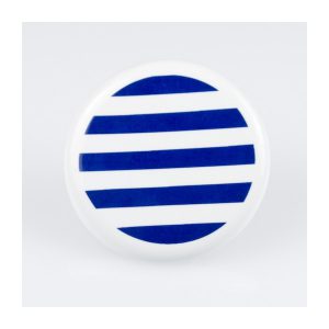 Bague faïence ronde Marinère Bleue