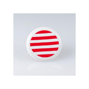 Bague faïence ronde Marinière Rouge