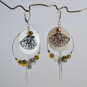 Boucles nacre Ginkgo – Jaune