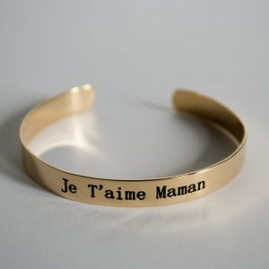 Jonc doré « je t’aime maman »