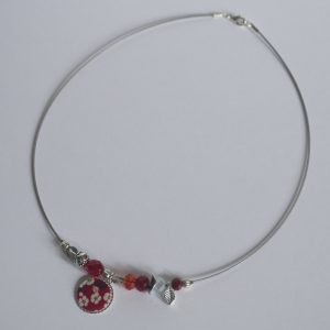 Ras du cou perles rouge