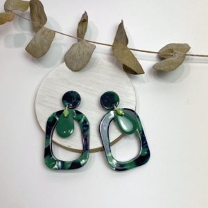 Boucles acétate vert & bleu