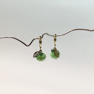 BO perles de verre - vertes